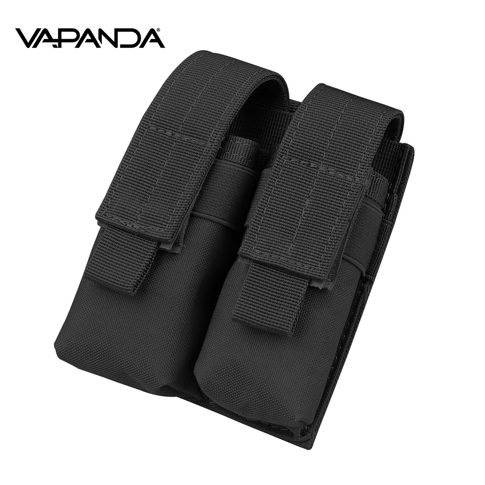 

Vapanda Hunting Magazine Pouch, Nylon Mag Pouch Tactical Double Molle Pistol Magazine Pouches for 1911 Glock 9mm