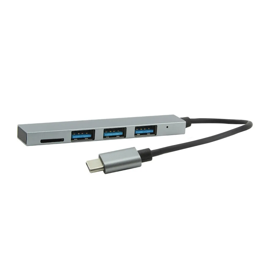 Ультратонкий высокоскоростной КОНЦЕНТРАТОР USB C Type с 3 портами 0 и кардридером для