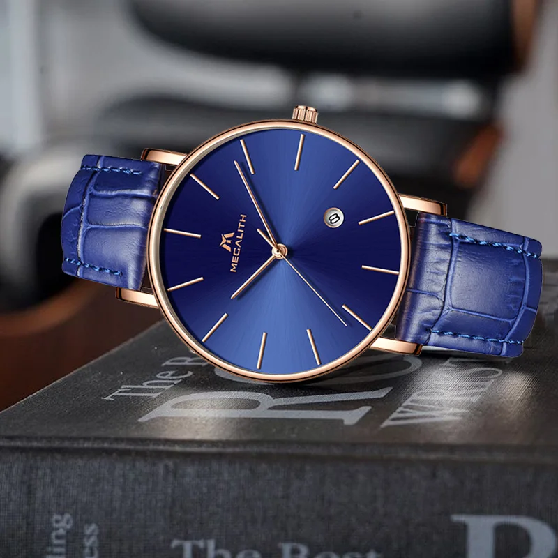 MEGALITH часы для мужчин Relojes Para Hombre водонепроницаемые кварцевые с датой Мужские
