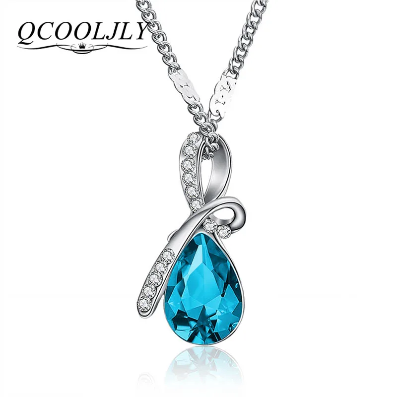 Купить женское ожерелье с подвеской из австрийского хрусталя qcooljly
