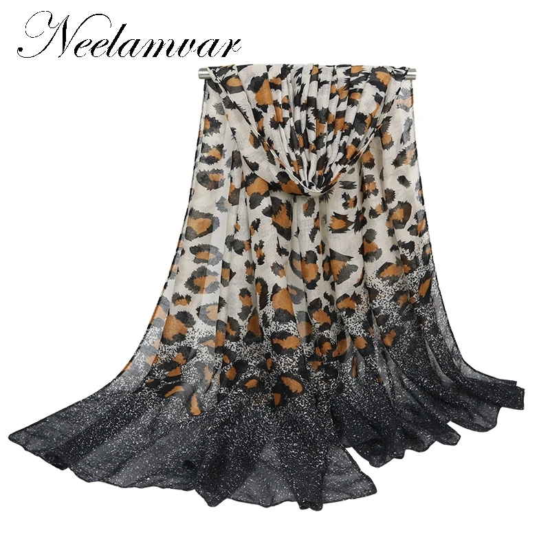 

2019 New Design Leopard Dot polyester Shawl Scarf Print High Quality Neckerchief Autumn Winter Foulards Muslim Hijab Sjaal