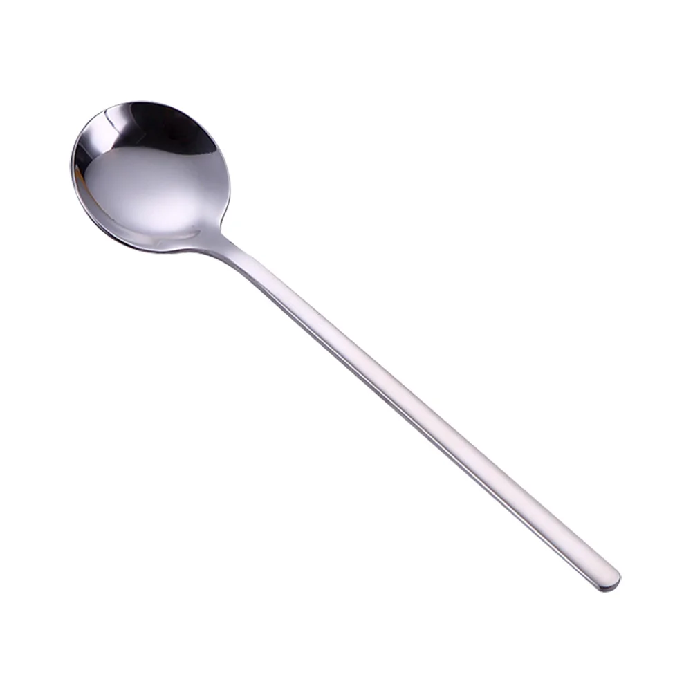 

5Pcs/Pack Round Stainless Steel Spoons Bouillon Mirror Finish Elegant High Quality Coffee Spoons For Hotel Cafe Home