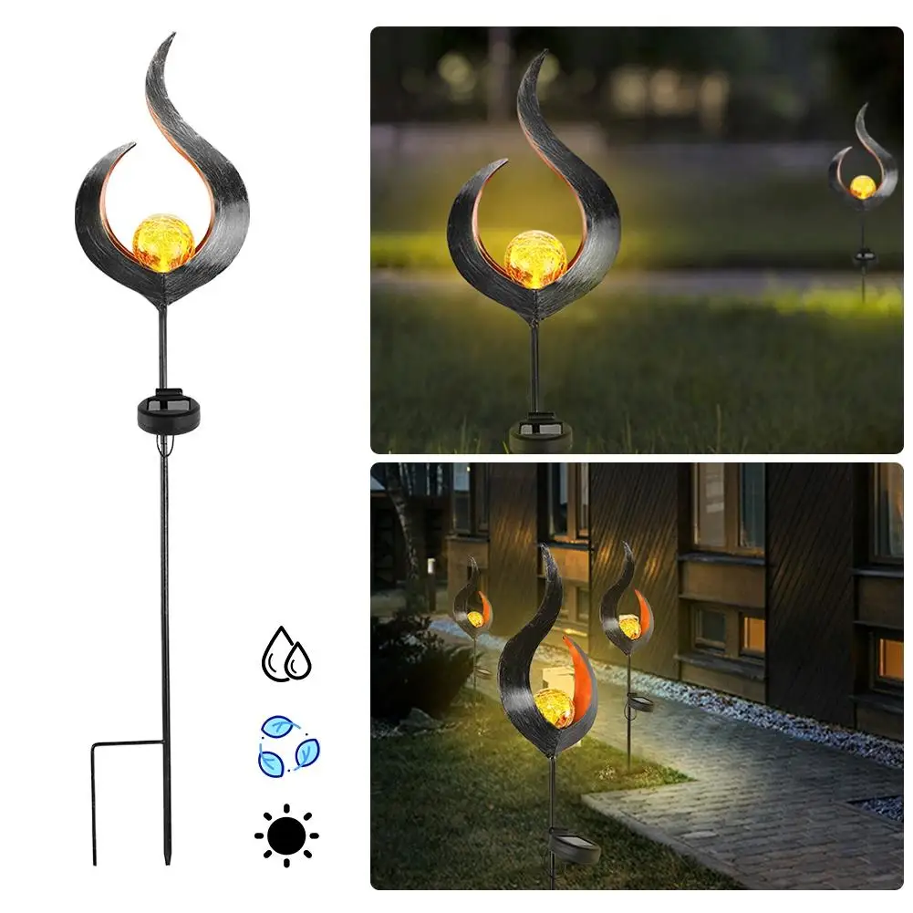 

outdoor solar light Waterproof Solar Flame Shape Activated Yard LED Lamp Garden Pathway Lawn Light solar led light outdoor