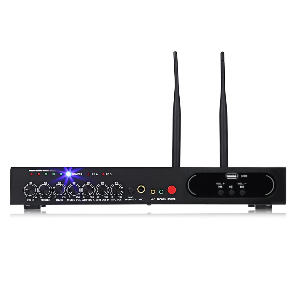 Excelvan MU 6S беспроводной ручной микрофон Двухканальный UHF Система с фиксированными