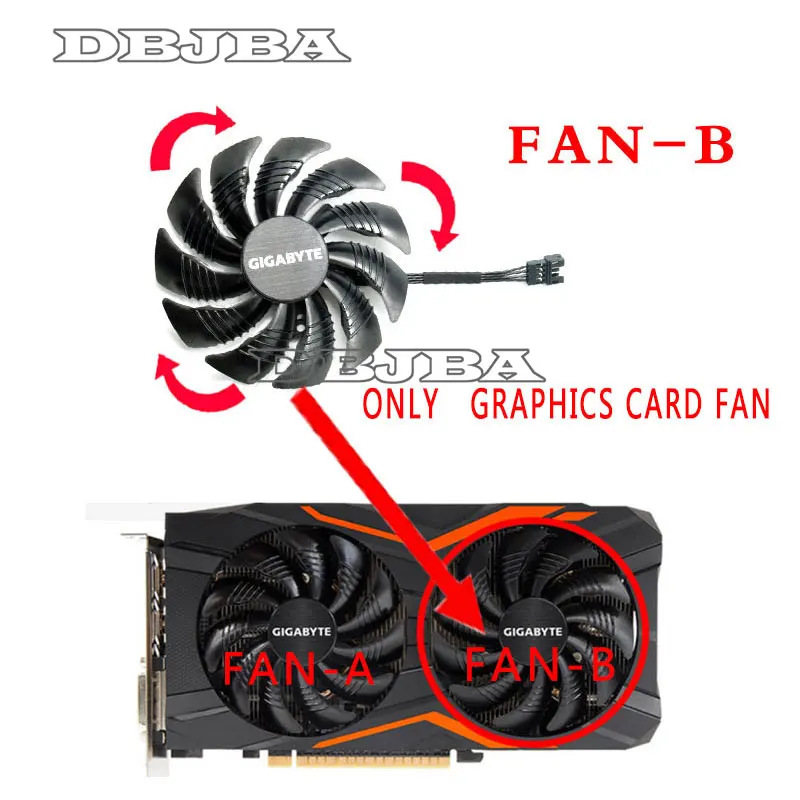 88mm T129215SU Graphics Card Cooling Fan For Gigabyte GeForce GTX 1050 Ti RX 480 470 570 580 GTX 1060 G1 Gaming Cooler (Fan-B)