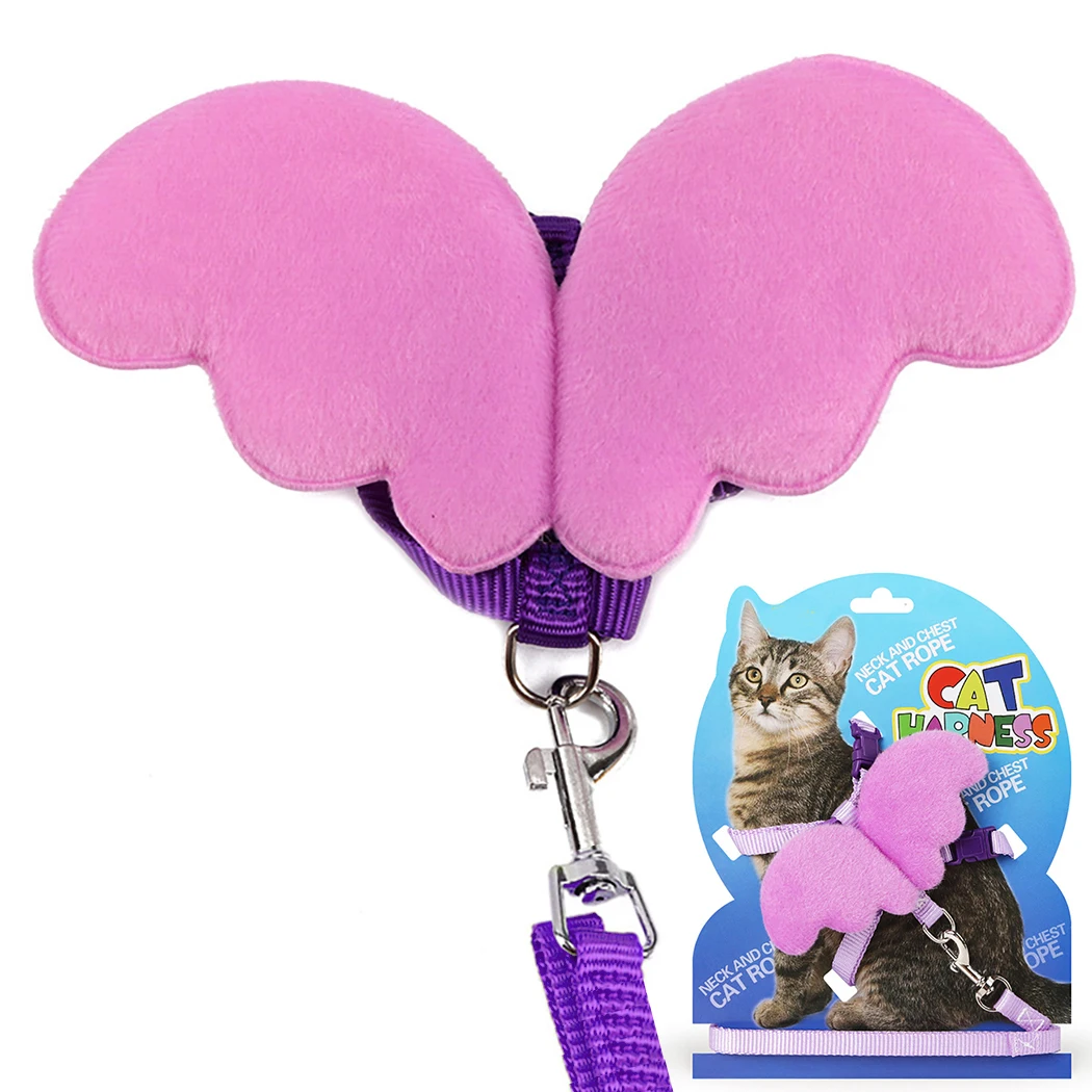

Small Dog Harness and Leash Set Angel Wing Pet Cat Vest Harness with Lace Mesh Padded for Small Puppy Dogs Chihuahua Yorkies