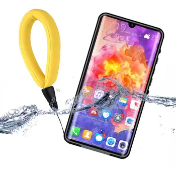 

IP68 Waterproof for Huawei P30 Pro Case 360 Degree Dustproof Cover Dots Pattern Shell Buoyancy Lanyard for Huawei P20/Mate 20Pro