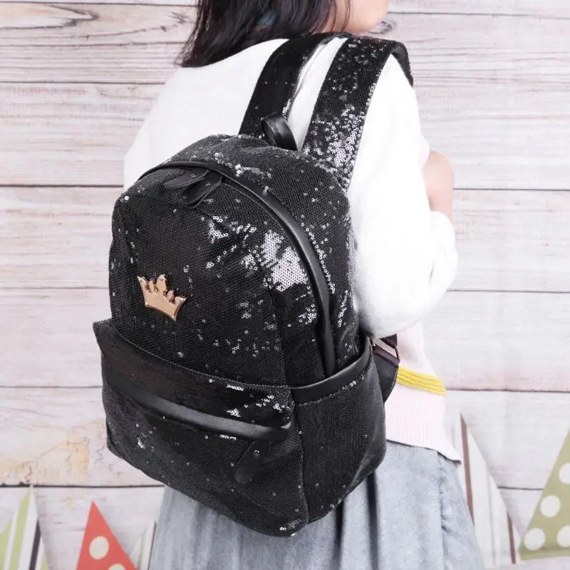 Best Girls New Fashion Shining Sequins Women Backpacks for Teenage Girls Female Mini Travel Casual Small School Bags Gift