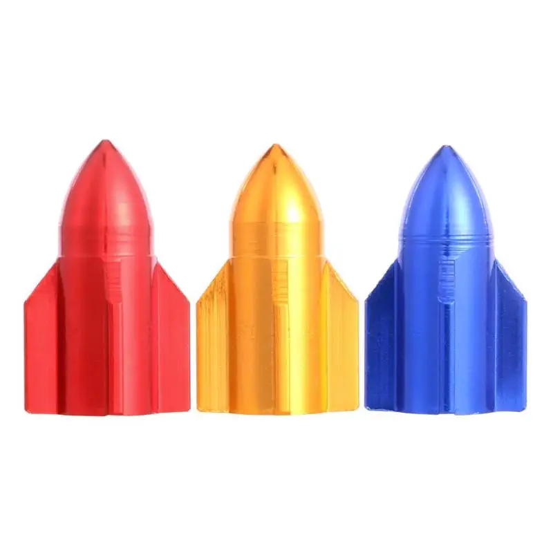 

Aluminum Bicycle Tire Valve Caps Car Truck Air Port Cover Tire Vehicle Wheel Rim Valve Wheel Cap Dust Covers Rocket Design