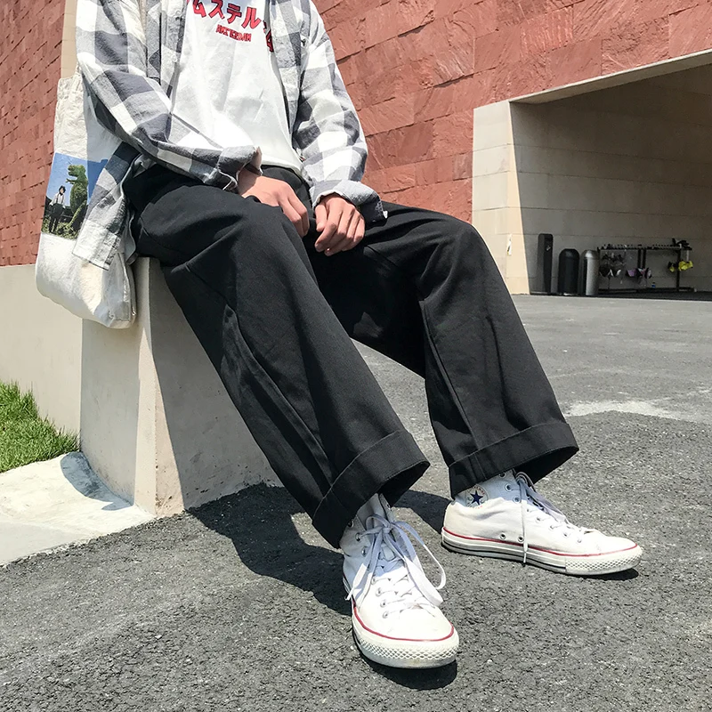 Men's Casual Pants Spring New Youth Popular Retro Tide Men Loose Wide Leg Pants Youth Fashion Men's Pants Casual Men's Clothing