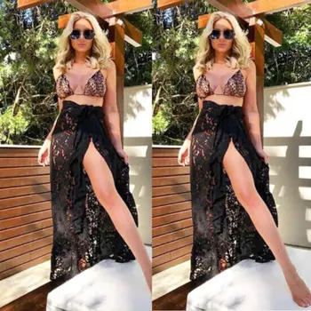 

Women Lace Beach Bikini Cover Up Wrap Scarf Pareo Swimwear Sarong Hot