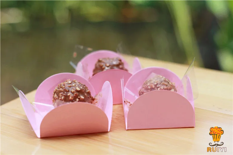 Лепестки розовый день рождения украшения Детские вечерние поставки коробка для шоколада и сладостей forminhas para doces торт wappers 50 шт./партия AW-0512