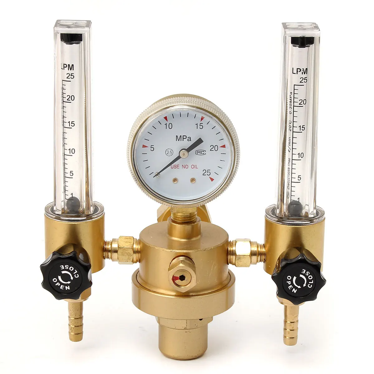 Baratos HLZS Argon CO2 manómetro regulador de presión Mig Tig Válvula de Control del medidor de flujo de soldadura de Gas doble tubo de burbuja contador de flujo de acuario