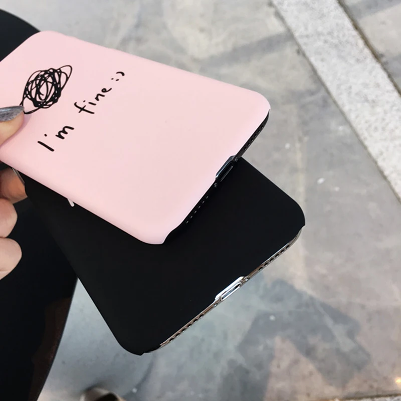 Pushingbest творческий простой с надписью I'm Fine мобильный чехол для телефона Apple IphoneX 6