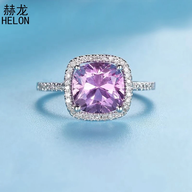 

Sterling Silver 925 Certified Flawless Cushion 3.08ct Pink Topaz Ring Engagement Wedding Ring Women Romantic Gift Fine Jewelry