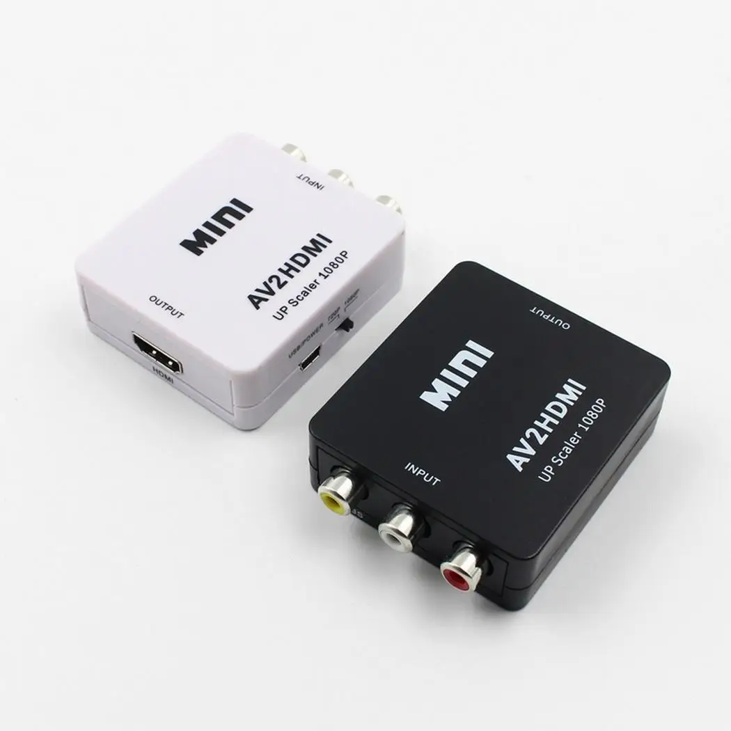 2019 Мини видео из AV преобразователь видеосигнала HDMI Box AV2HDMI RCA cvbs к адаптер для HD ТВ