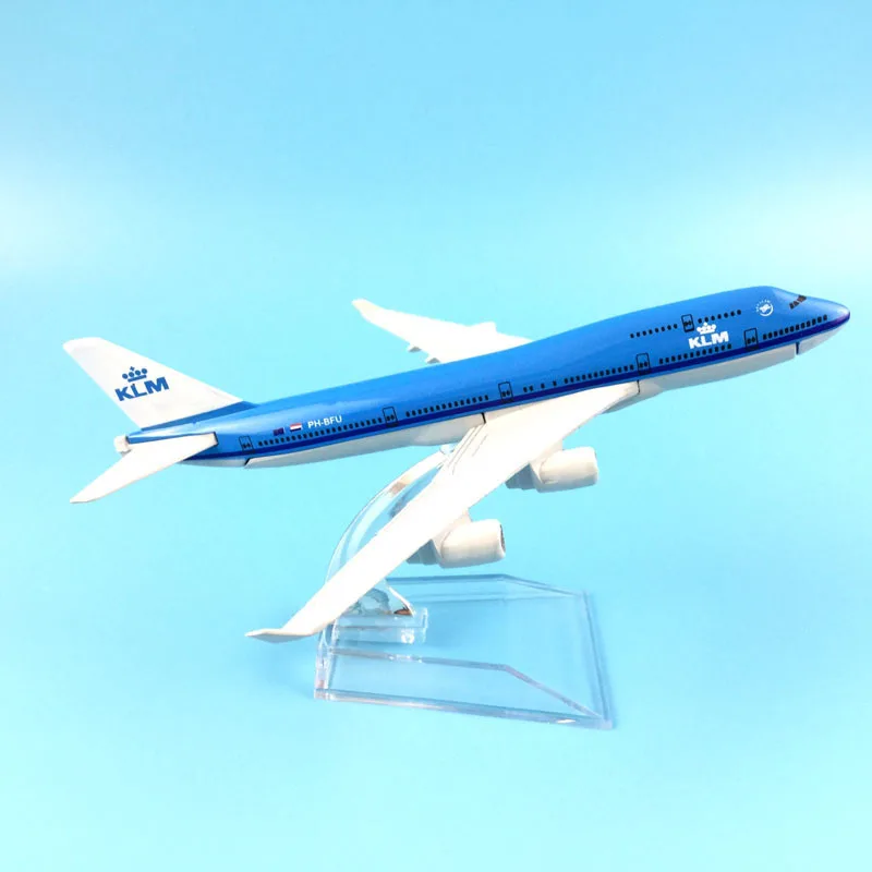 Модель самолета 16 см KLM Королевский голландский Боинг 747 модель 1:400 Литые
