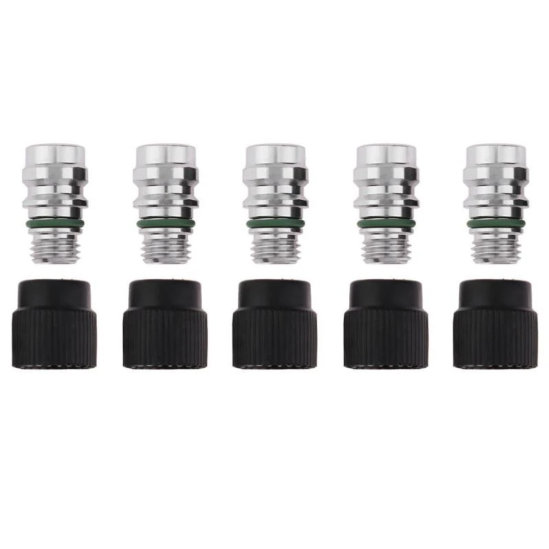 Vodool 5pcs High Side A C Service Charge Port Ball Valve Cores With Caps Auto Air Conditioner System Repair Accessory For Gm Vw Air Conditioning Installation Aliexpress