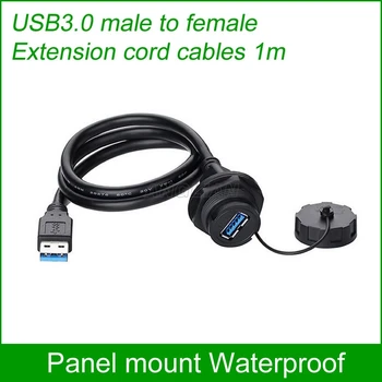 

USB Waterproof connector USB2.0 3.0 Panel Mount IP67 Water proof Cable 1m USB Socket Male to Female Extension cord cables 1 unit