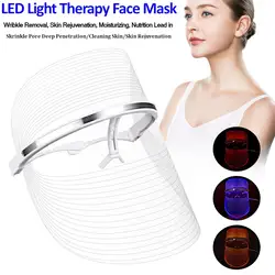 3 цвета терапия светодиодным светом маска для лица Эффективная маска для ухода за лицом светодиодный спа-прибор против акне омоложение