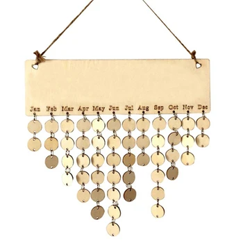 

IALJ Top Birthday Memorandum Reminder Wooden Hanging DIY Calendar Plaque Board Home Party Decoration