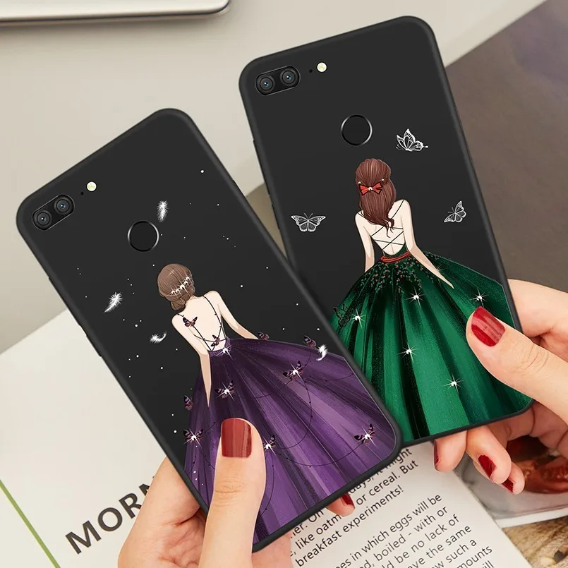 Мягкий силиконовый чехол для Huawei P20 Lite роскошное платье девочек Бампер P Smart Pro Y6 2018