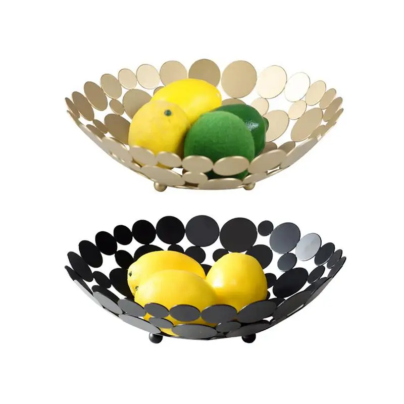 

Innovative Fruit Plates Stainless Steel Snack Plate Fashion Hollow Out Simple Handmade Household Fruit Basket