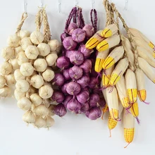 Falso Artificial De Frutas Decorativas Lifelike Espuma Prato de Lula de Milho Pimenta Vermelha Cebola Alho Cozinha Decoração Para O Ano Novo Chinês