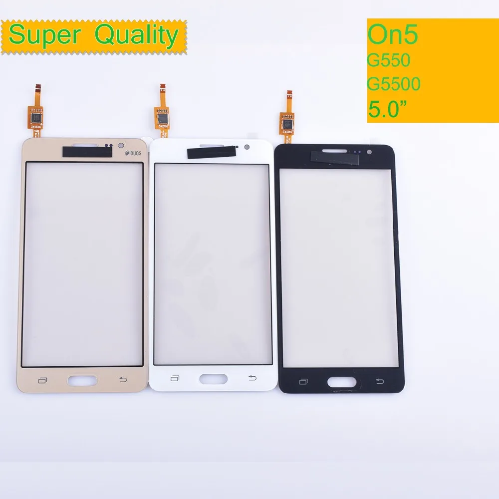 

10Pcs/lot For Samsung Galaxy On5 G5500 G550 G550FY Touch Screen Panel Sensor Digitizer Glass Touchscreen NO LCD black white gold