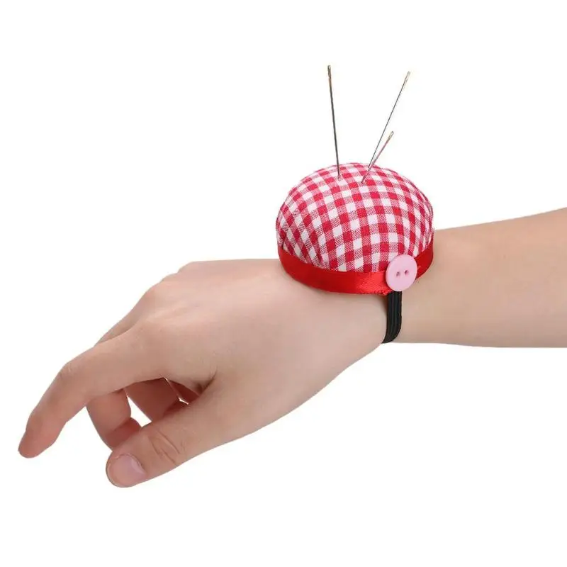 

Ball Shaped Cross Stitch Needle Pin Cushion Holder with Elastic Wrist Belt