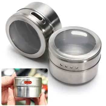 

Seasoning Shakers High Quality Stainless Steel Spices Storage Box Indoor Outdoor Kitchen Salt Pepper Bottle Jars Container 4