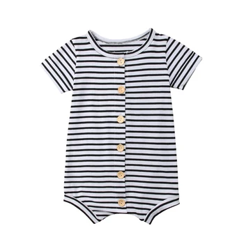 

2019 Brand New Toddler Newborn Baby Boys Girl Striped Romper Infant Boy Girl Jumpsuit Cotton Short Sleeve Casual Summer Clothing