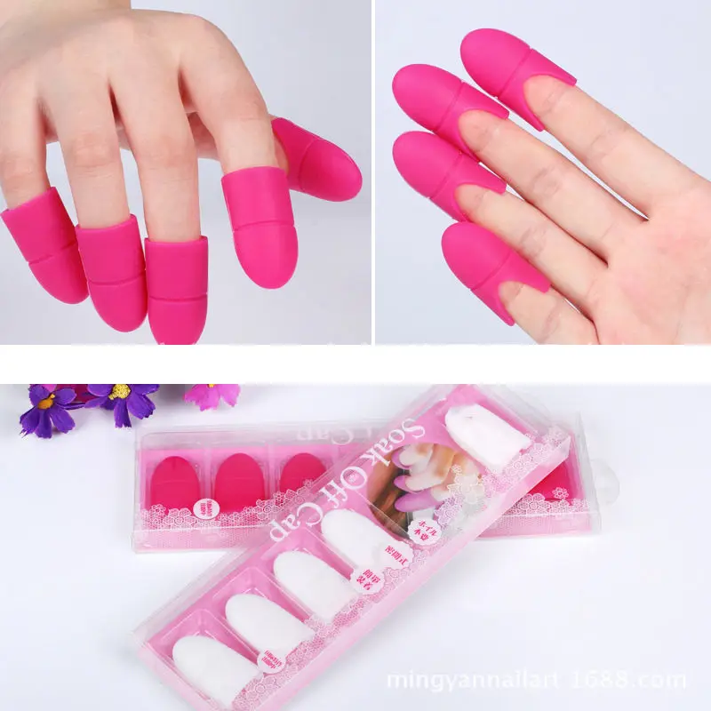 

5pcs New UV Gel Polish Remover Wraps Silicone Soak Off Cap Clip Manicure Nail Tool