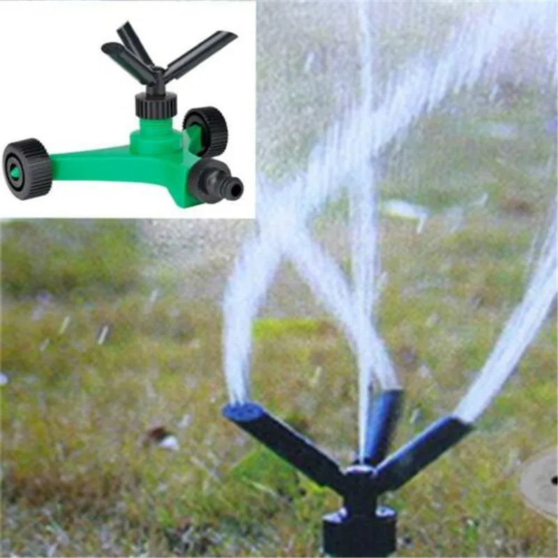 Three-fork Rotary Sprinkler With Wheels Watering Tri-outlet Rotating Sprinklers | Дом и сад