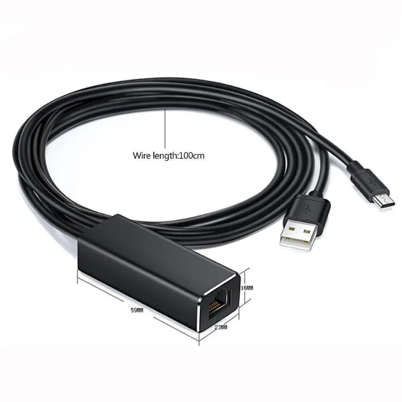 ALLOYSEED Алюминий сплав JP-S7 Ethernet-адаптер для микро-флеш-накопителя USB RJ45 10/100 Мбит сетевой карты для пожарных ТВ карты Chromecast