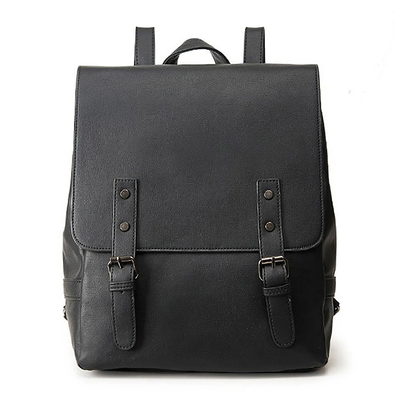 

Ladies Backpack Large Girl Shoulder Bag Retro Pu Leather Backpack Casual Solid Backpack