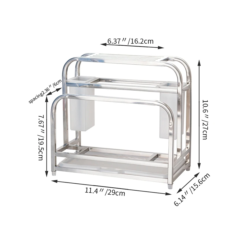 ORZ Kitchen Cutting Boards Organizer Knife Block with Drainboard Cutlery Tableware Holder Kitchen Accessories Storage DryingRack