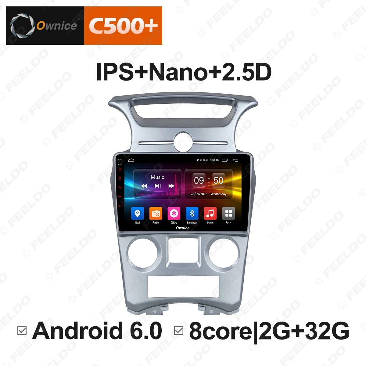 FEELDO 9 &quot2.5D Nano IPS экран Android 6 0 Octa Core/DDR3 2G/32G/4G LTE автомобильный медиаплеер для Kia Carens