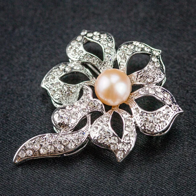 Three-colour Micro Set Czekh Diamonds Bottle Natural Pearl Brooch Export Jewelry |