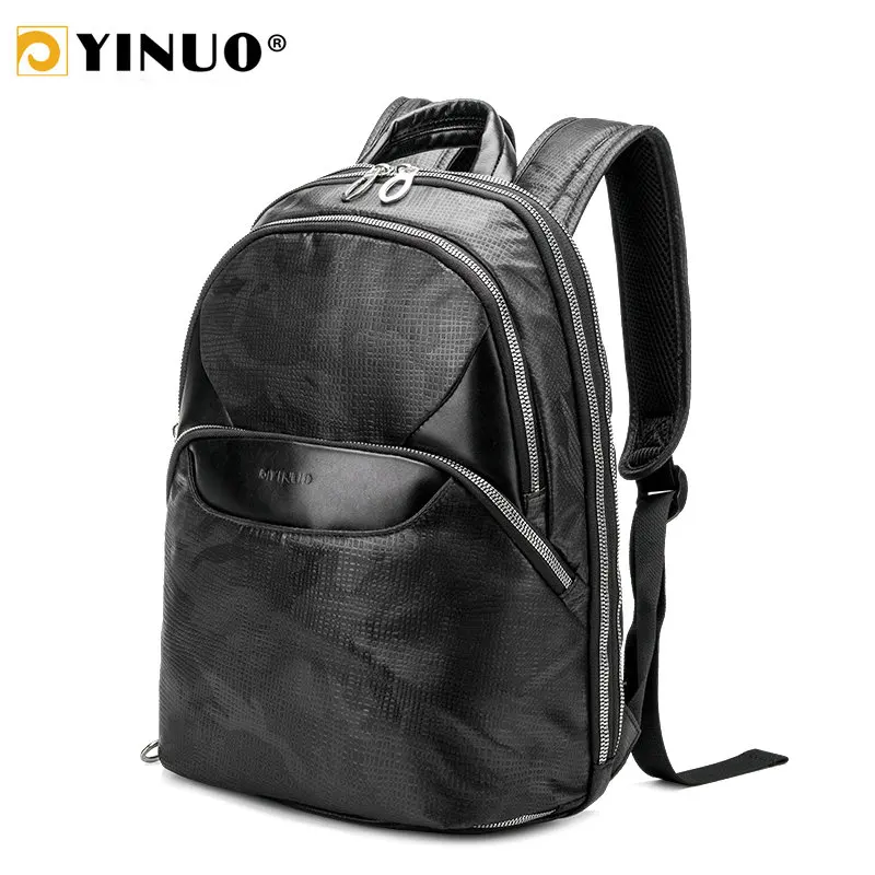 

YINUO Fashion Men 13inch Laptop Backpack Waterproof Casual Travel Bag Expandable Large Capacity EVA Stamper Back Male Mochila