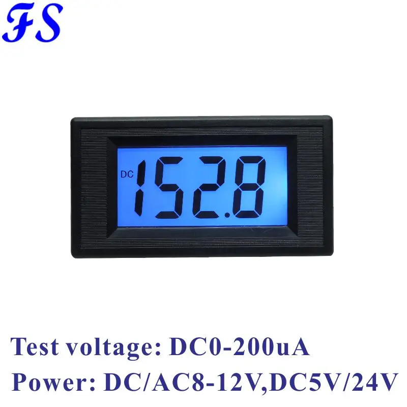 DC 0-200uA измерительные приборы для Amp LCD Цифровой Амперметр измеритель тока 5V 24V AC/DC