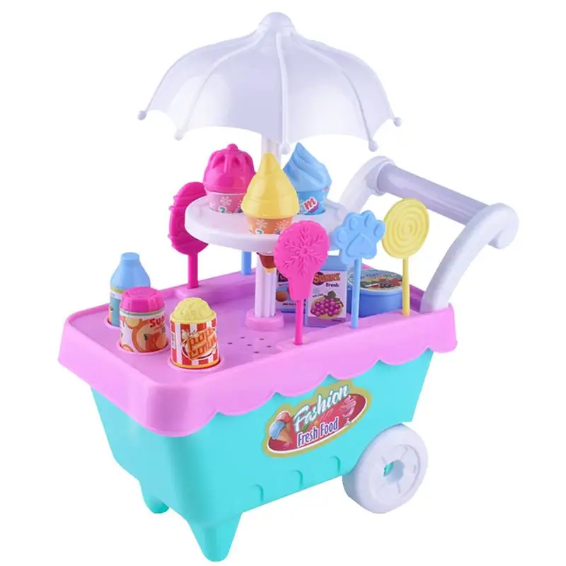 1PC Simulation Candy Ice Cream Trolley Kids Toy Educational Preschool