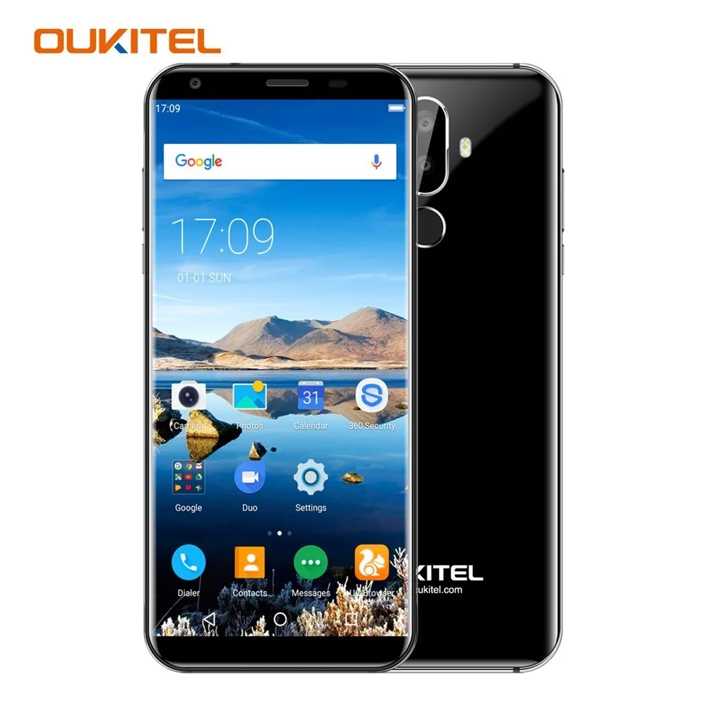 Oukitel K5 18:9 Display 5.7'' Android 7.0 2GB RAM 16GB ROM Smartphone Quad Core 13MP 3 Cameras 4000mAh Fingerprint Mobile Phone