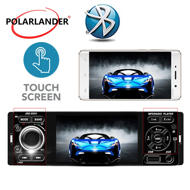 

Touch Screen 4" 1 Din Rear view camera auto audio Mirror Link for Andriod Car Radio Car MP5 Player USB AUX Bluetooth Stereo