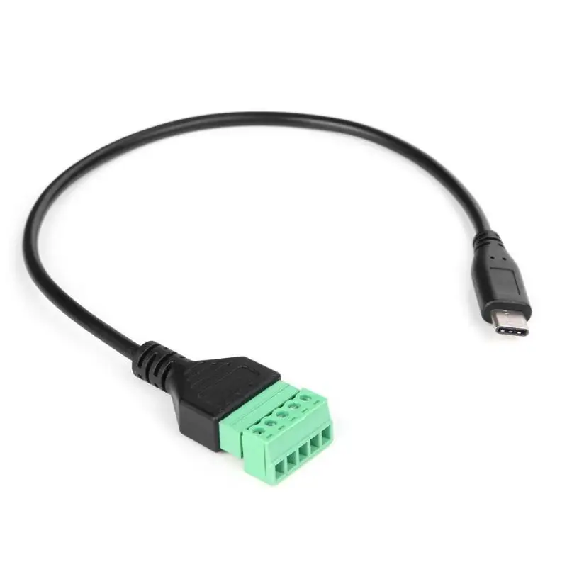 USB 3 1 тип c папа 5 Pin винтовой клеммный разъем ж/30 см экранированный кабель|Кабели| |