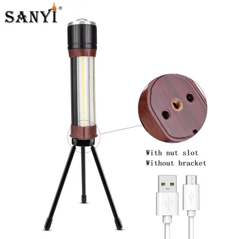 

Sanyi COB XML T6 LED Flashlight Waterproof Handheld Torch USB Rechargeable Work Light for Emergency Outdoor Mobile Power Bank