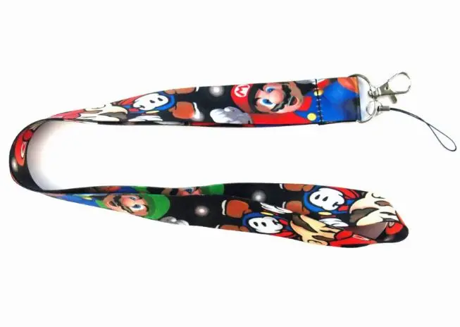 1 Pc Kawaii Cute Super Mario Bros Lanyard Keys ID Cell Phone Neck Strap Toys Action Figure Toy Gift