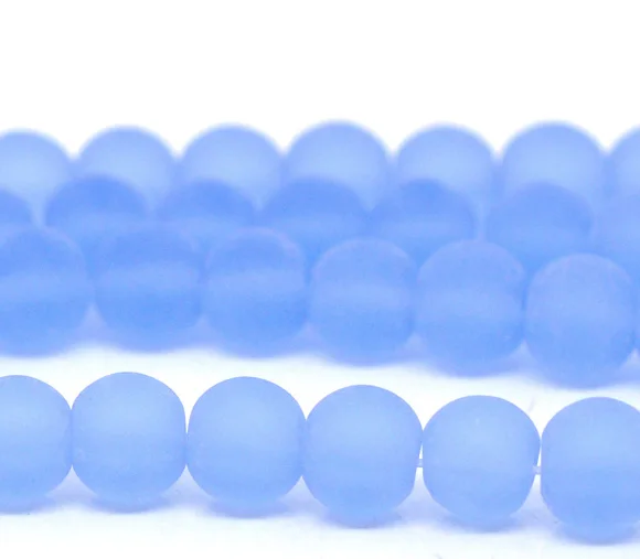 

DoreenBeads 10 Strands Lightblue Frosted Glass Beads 6mm 30cm (B11984), yiwu