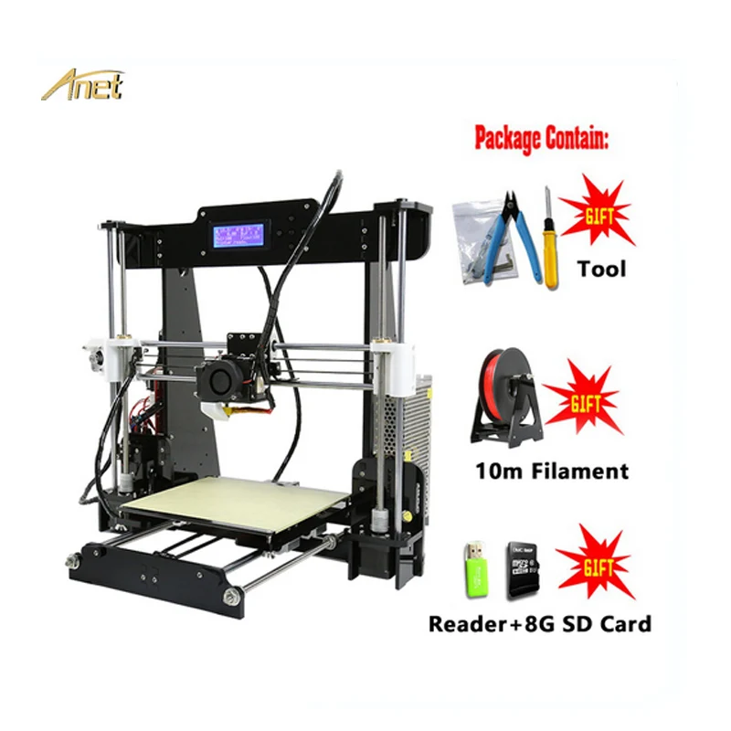 

Chinese Manufacturer Anet 3d Printer Large Printing Size Metal Frame 3D Printer DIY Kit 1.75mm Filament High Precision and Speed