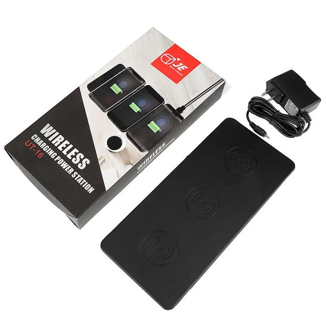 

Portable Qi Wireless Charger Desktop Charging Pad For IOS Black DC5V/700-1000Ma (Max) 4-8 mm Android Phone